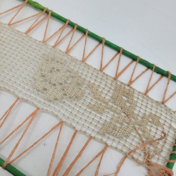 RARE Antique French Lace Loom Handmade Crochet Floral Design Vintage Paris VTG - Picture 9 of 10